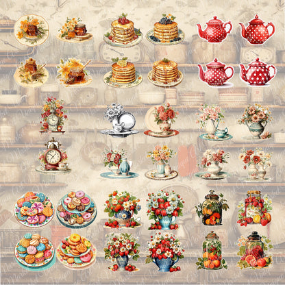 vintage kitchen and retro housewife - kitchen journals -  Fussy Cuts Digital Junk Journaling. ephemera Scrapbook, Paper Crafts Scrapbooking