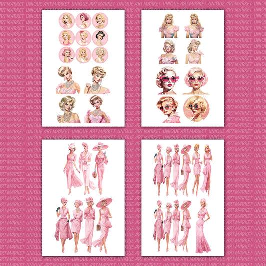 Vintage Barbie Mega bundle, junk journaling and Crafts ,  Barbie collage fussy cuts , printable barbie doll , vintage ephemera scrapbooking