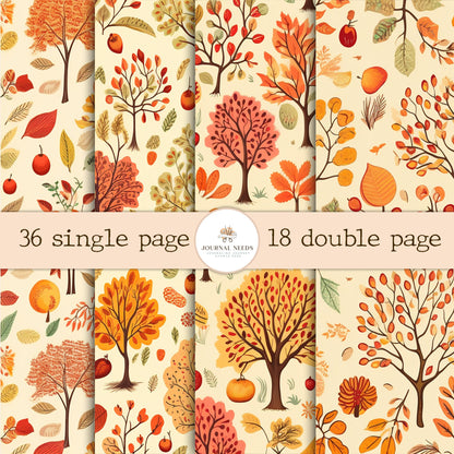 Vintage Rustic Autumn Journal Pages , Digital Papers, Autumn Background , Scrapbooking Junk Journaling , rustic journal , printable . kits