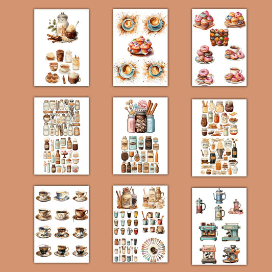 Vintage Coffee Delights: Over 80 Pages of Ephemera, Victorian Cups, Cat Cafés, and More - Perfect for Junk Journaling, Scrapbooking ephemera