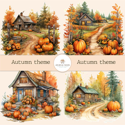 Autumn Harvest Delights: A Bounty of Printables for Journaling and Scrapbooking . Autumn Journal kit . Vintage Ephemera and fussy cuts