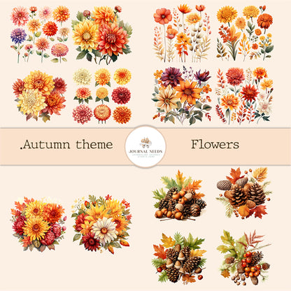 Autumn Harvest Delights: A Bounty of Printables for Journaling and Scrapbooking . Autumn Journal kit . Vintage Ephemera and fussy cuts