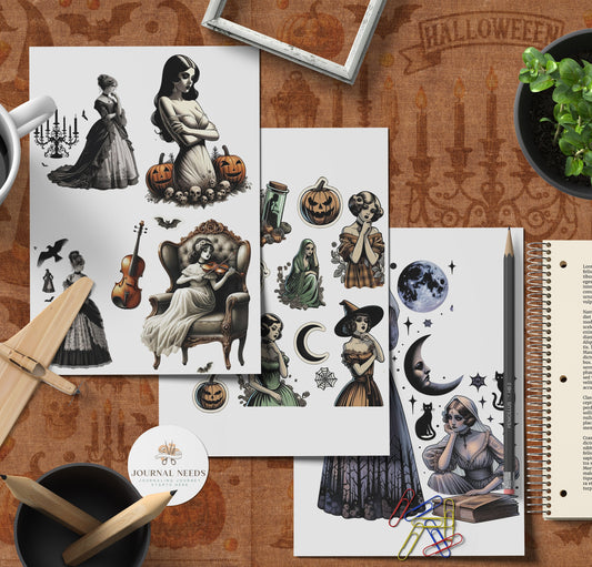 Vintage Halloween Paper Bundle: Unique, Timeless Designs for Crafts & Decor – Premium Quality, High-Resolution Digital Downloads  journaling
