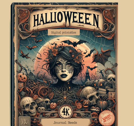 Vintage Halloween Paper Bundle: Unique, Timeless Designs for Crafts & Decor – Premium Quality, High-Resolution Digital Downloads  journaling