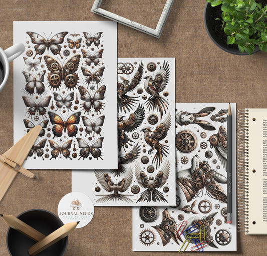 Steampunk Vintage Collage Sheets 47 . Backgrounds Bundle - Quality PNG, PDF, JPG - for Junk Journaling Scrapbooking and more | journal needs