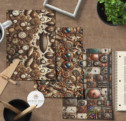 Steampunk Vintage Collage Sheets 47 . Backgrounds Bundle - Quality PNG, PDF, JPG - for Junk Journaling Scrapbooking and more | journal needs