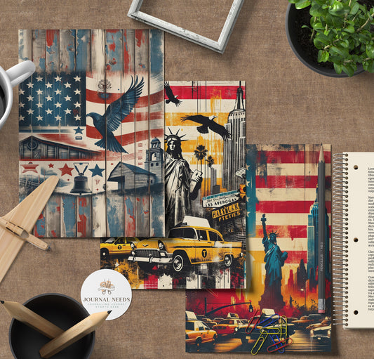 Vintage Americana Grunge: 15-Page Digital Collection for Scrapbooking and Junk Journaling - JPG & PDF - junk journal pages - united states