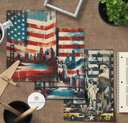 Vintage Americana Grunge: 15-Page Digital Collection for Scrapbooking and Junk Journaling - JPG & PDF - junk journal pages - united states