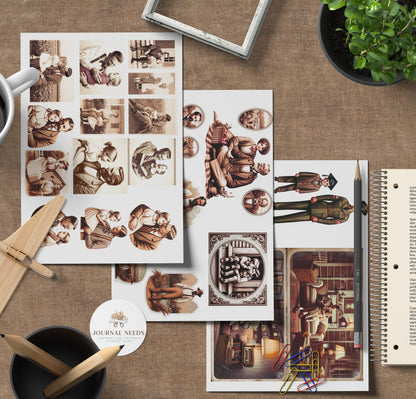 Generations of Gentlemen 36 sheet : Vintage Journaling Tales for Scrapbooking & Memory Keeping - Timeless Fatherhood Designs and ephemera