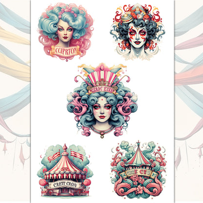 Vintage Spooky Circuses Printable Collection: 52 Sheets - PDF, PNG, JPG for Creative Journals and Crafts