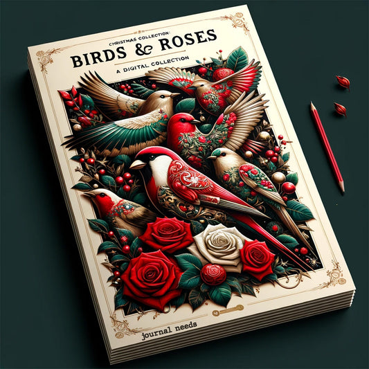 Christmas Flora & Fauna Clipart Bundle: 17-Sheet Collection for Junk Journaling and Crafting