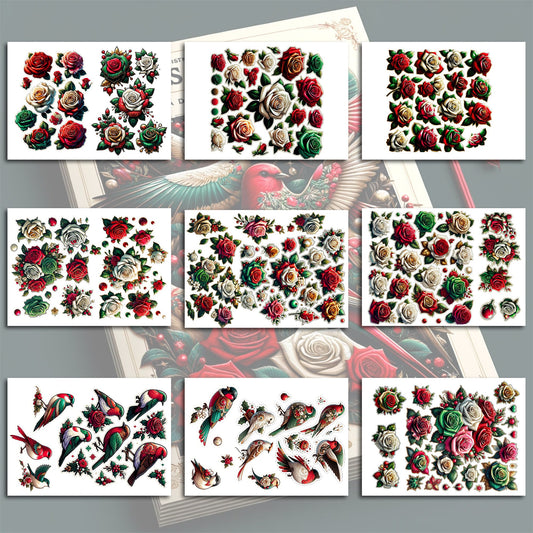 Christmas Flora & Fauna Clipart Bundle: 17-Sheet Collection for Junk Journaling and Crafting