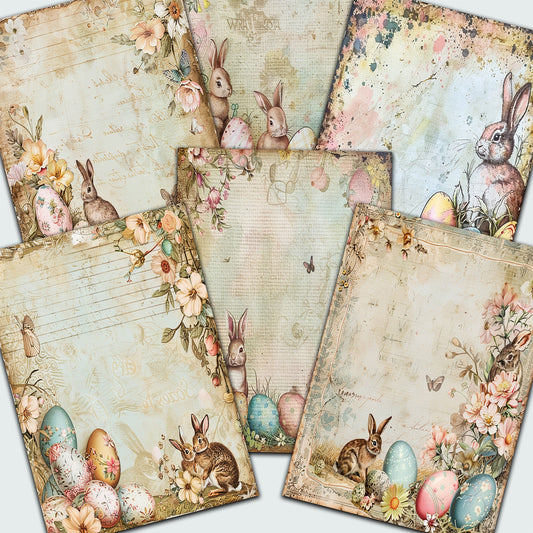 Vintage Easter theme pages, Easter Bunny , Easter Ephemera , Journal page Printable, Junk Journal, Collage, Easter Scrapbook, digital kit