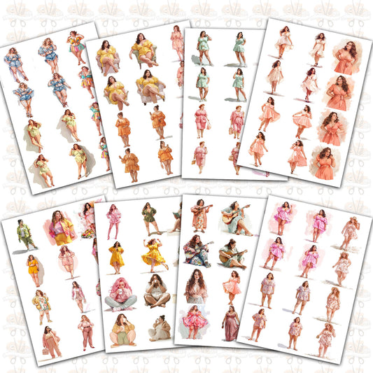 chubby beauty - Curvy Couture: A Digital Collection of + 230 Fashionable Images for Junk Journaling and Scrapbooking Enthusiasts fussy cuts