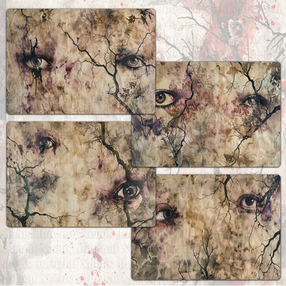 BRUSHED CREEPY SPIRIT . 20 Gothic background papers for junk journal and scrapbook , digital download, collage sheets folded A4  size
