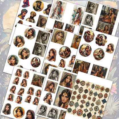 Arabian Nights Junk Journal Digital Collection, 35 Pages & 27 Sticker Sheets for Scrapbooking  Crafting Ephemera prince and princes digitals