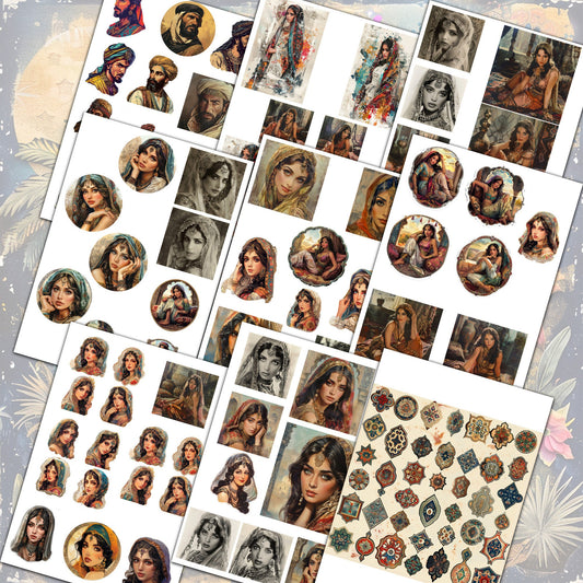 Arabian Nights Junk Journal Digital Collection, 35 Pages & 27 Sticker Sheets for Scrapbooking  Crafting Ephemera prince and princes digitals