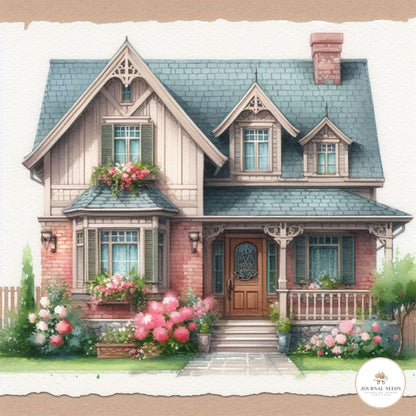Vintage Country Retreat Pop-Up Journal Kit: Charming Rustic Elegance for Creative Souls - JPG & PDF Formats Included